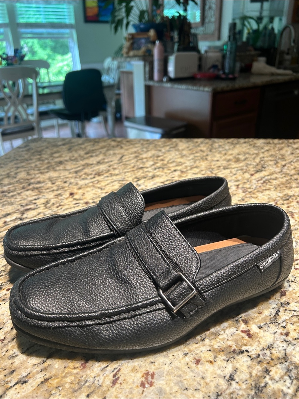 Akademiks Black Pebbled Leather Slip-On Loafers